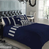 3 Pcs Sequence lace duvet set - Navy Blue